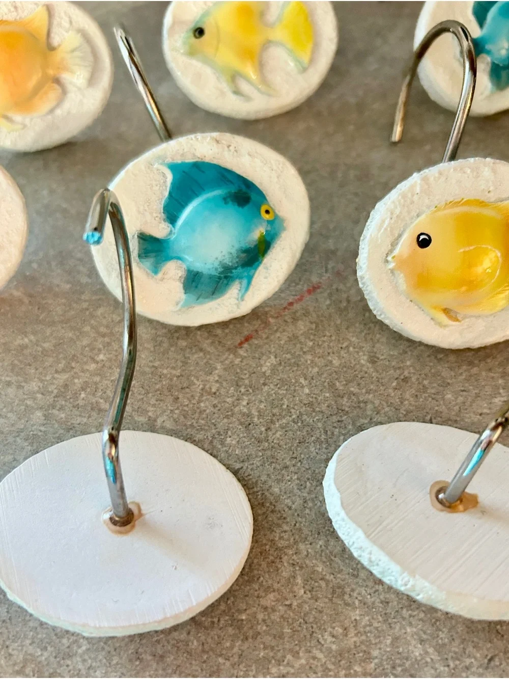 Retired “Rainbow Fish” resin Shower Curtain Hooks